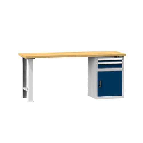 Dílenský stůl KOMBI DB5725, 2500 x 700 x 890 mm, BUK, šedá-tmavě modrá