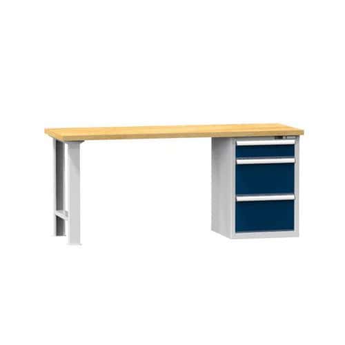 Dílenský stůl KOMBI EB4820, 2000 x 800 x 880 mm, BUK, šedá-tmavě modrá