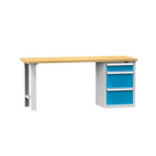 Dílenský stůl KOMBI EB4820, 2000 x 800 x 880 mm, BUK, šedá-modrá