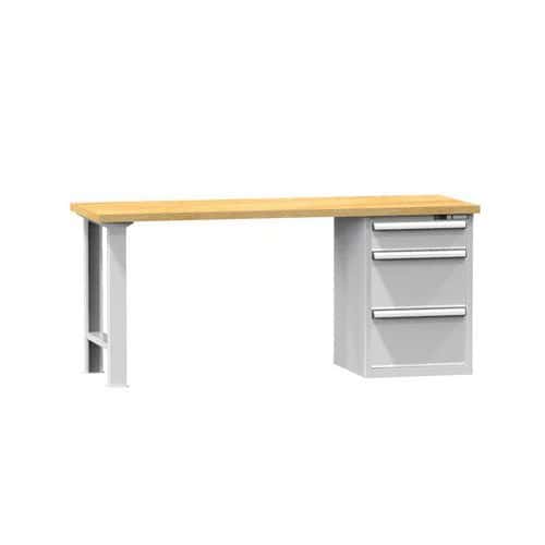 Dílenský stůl KOMBI EB4820, 2000 x 800 x 880 mm, BUK, šedá-šedá