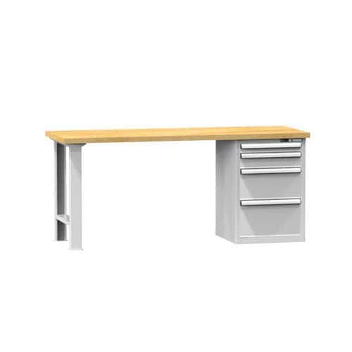 Dílenský stůl KOMBI FB5715, 1500 x 700 x 890 mm, BUK, šedá-šedá