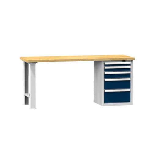 Dílenský stůl KOMBI HB5815, 1500 x 800 x 890 mm, BUK, šedá-tmavě modrá