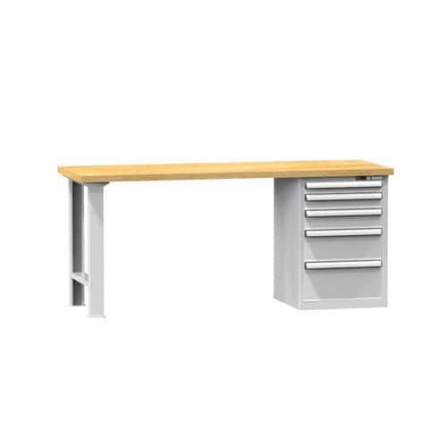 Dílenský stůl KOMBI HB5815, 1500 x 800 x 890 mm, BUK, šedá-šedá