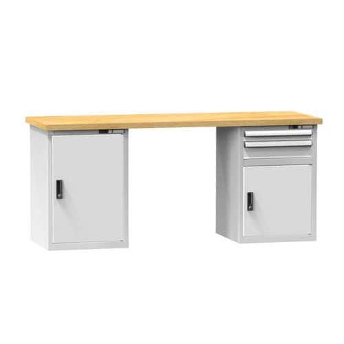 Dílenský stůl KOMBI KB5820, 2000 x 800 x 890 mm, BUK, šedá-šedá