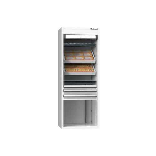 NC skříň s roletou 36x27D s vybavením, var. 11, šedá-šedá