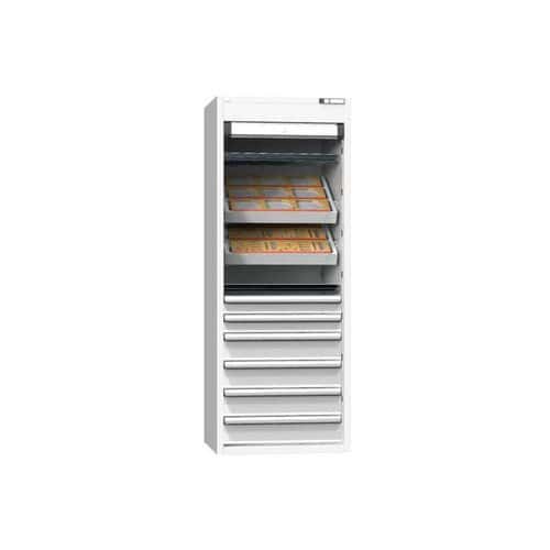 NC skříň s roletou 36x27D s vybavením, var. 12, šedá-šedá