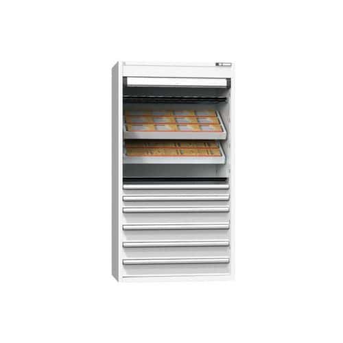 NC skříň s roletou 54x27D s vybavením, var. 12, šedá-šedá