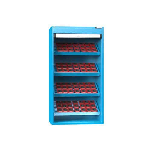 NC skříň s roletou 54x27D s vybavením, var. 3, modrá