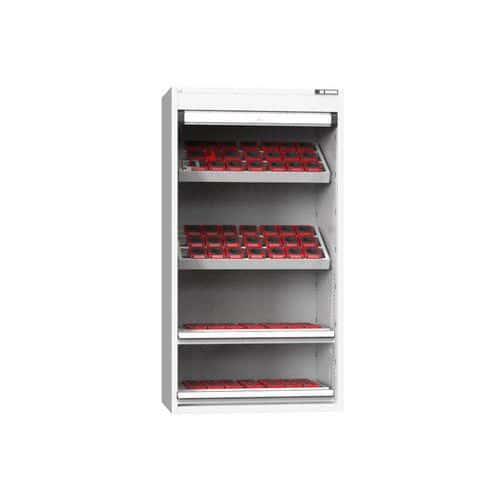 NC skříň s roletou 54x27D s vybavením, var. 9, šedá-šedá