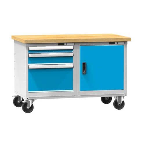 Mobilní dílenský stůl PPS-5M, 1200 x 700 x 810 mm, MULTIPLEX, šedá-modrá
