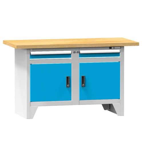 Modulární dílenský stůl PS1-3M, 1500 x 700 x 880 mm, MULTIPLEX, šedá-modrá