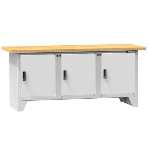 Modulární dílenský stůl PS2-5, 2000 x 700 x 880 mm, BUK, šedá-šedá