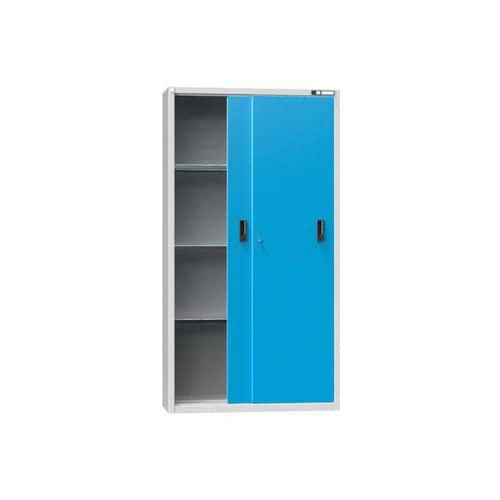 Kovová dílenská skříň na nářadí SP1, 1950 x 1044 x 405 mm, 3 police, šedá/modrá