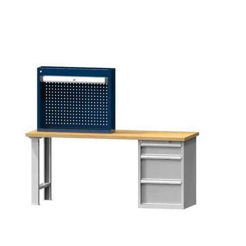 Skříň s roletou na pracovní desku, 930 x 220 x 780 mm, tmavě modrá