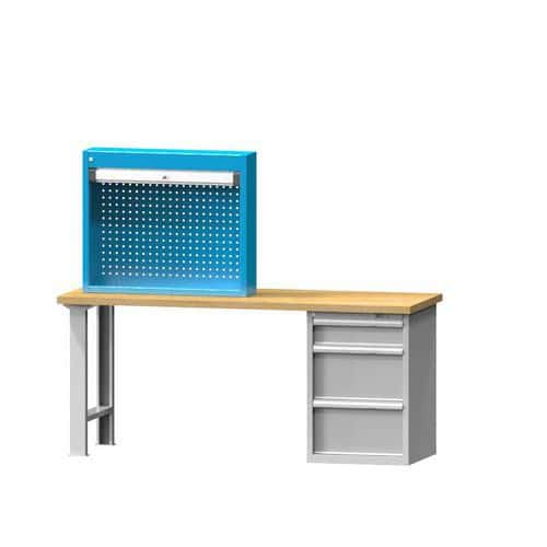 Skříň s roletou na pracovní desku, 930 x 220 x 780 mm, modrá