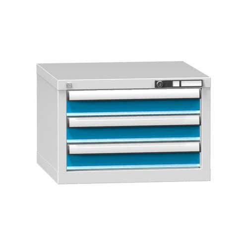 Zásuvková skříň ZA3, 578 x 600 x 390 mm, šedá-modrá