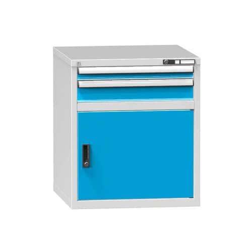 Zásuvková skříň ZB2, 731 x 753 x 840 mm, šedá-modrá