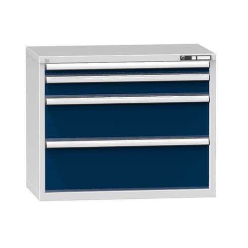 Zásuvková skříň ZC4, 1037 x 600 x 840 mm, šedá-tmavě modrá