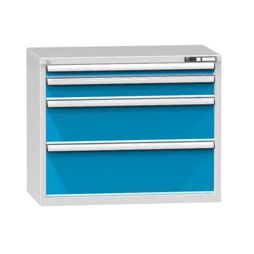 Zásuvková skříň ZC4, 1037 x 600 x 840 mm, šedá-modrá