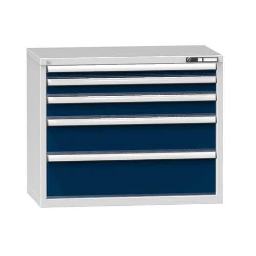 Zásuvková skříň ZC5, 1037 x 600 x 840 mm, šedá-tmavě modrá