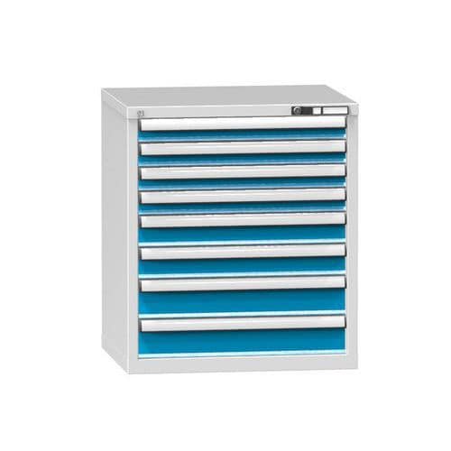 Zásuvková skříň ZD8, 731 x 600 x 840 mm, šedá-modrá