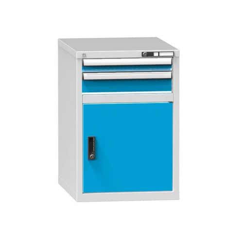 Zásuvková skříň ZE2, 578 x 753 x 840 mm, šedá-modrá