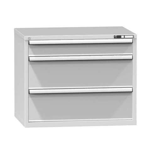 Dílenská zásuvková skříň ZG, 3 zásuvky, 840 x 1037 x 753 mm, šedá/šedá