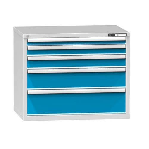 Zásuvková skříň ZG3, 1037 x 753 x 840 mm, šedá-modrá