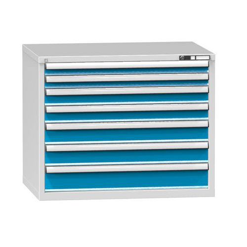 Zásuvková skříň ZG5, 1037 x 753 x 840 mm, šedá-modrá