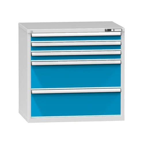 Zásuvková skříň ZG2, 1037 x 753 x 990 mm, šedá-modrá