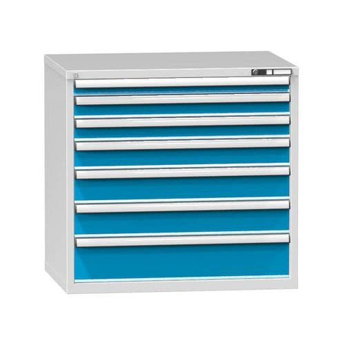 Zásuvková skříň ZG4, 1037 x 753 x 990 mm, šedá-modrá