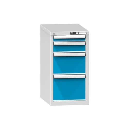 Zásuvková skříň ZH4, 442 x 753 x 840 mm, šedá-modrá