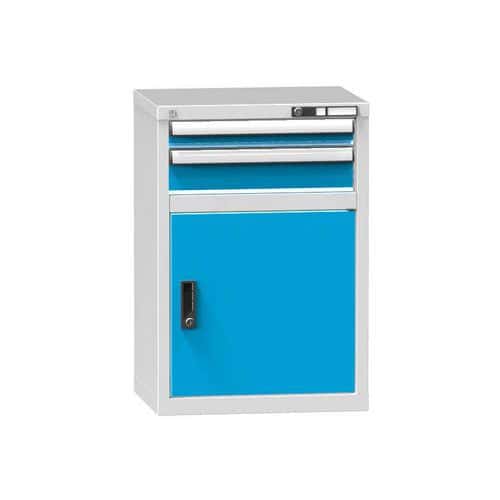 Zásuvková skříň ZN2, 578 x 464 x 840 mm, šedá-modrá
