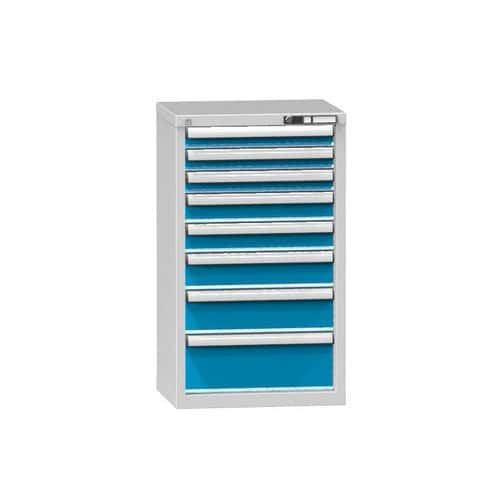 Zásuvková skříň ZN5, 578 x 464 x 990 mm, šedá-modrá