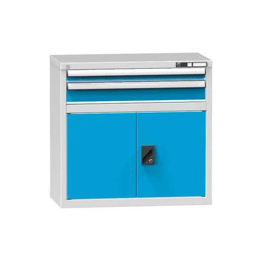 Zásuvková skříň ZR2, 884 x 464 x 840 mm, šedá-modrá