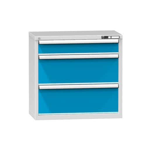 Zásuvková skříň ZR3, 884 x 464 x 840 mm, šedá-modrá