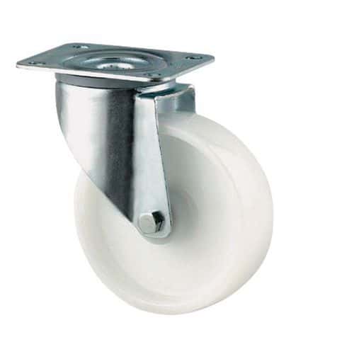 Nylonové transportní kolo s přírubou Tente, otočné, průměr 125 mm, kluzné ložisko