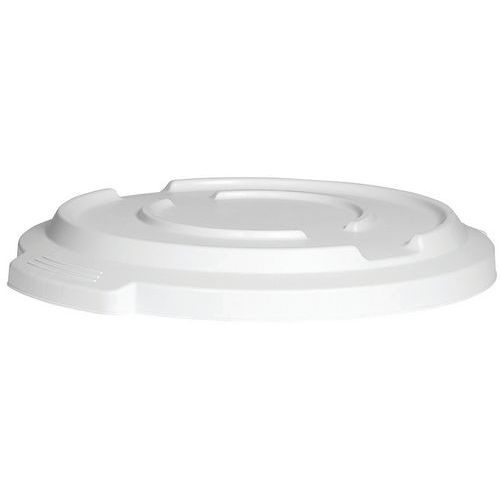 Víko na plastové odpadkové koše Manutan Expert Pure, 85 l, bílé