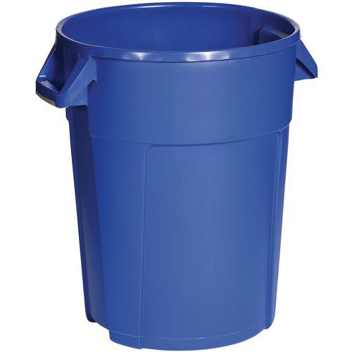 Plastový odpadkový koš Manutan Expert Pure, objem 85 l, modrá