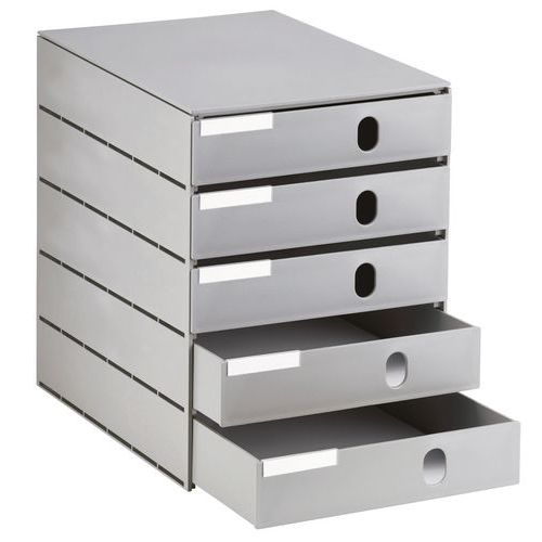 Archivační modul Styroval pro eco, 5 zásuvek, uzavřený, šedá