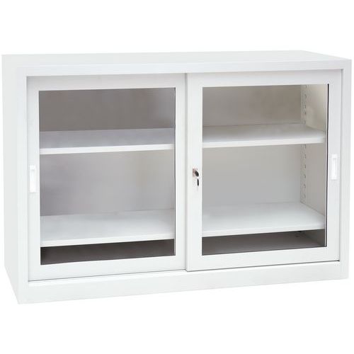 Kovová dílenská skříň Manutan Expert, 100 x 150 x 45 cm, šedá/šedá