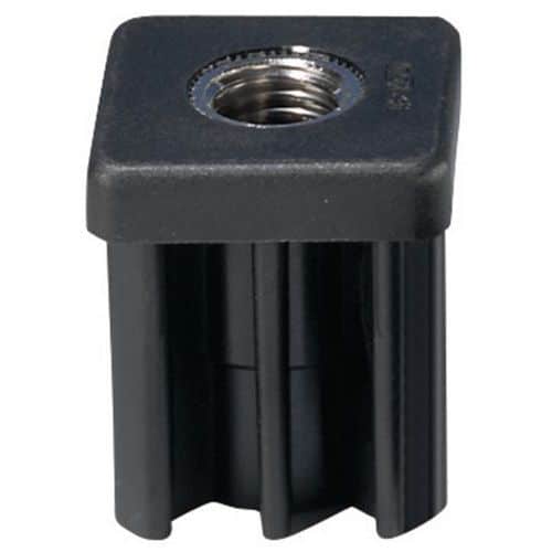 Zásuvná koncovka CALDIC pro čtyřhranné trubky, 30 x 30 mm, průměr 12 mm