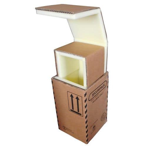 Kartonová krabice s pěnovou výplní Securipack, 18 x 18 x 31,5 cm