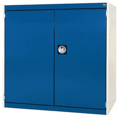 Dílenská skříň Bott Cubio, 100 x 105 x 52,5 cm, perfo dveře, šedá-modrá