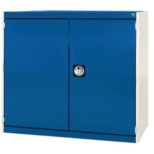 Dílenská skříň Bott Cubio, 90 x 105 x 52,5 cm, perfo dveře, šedá-modrá