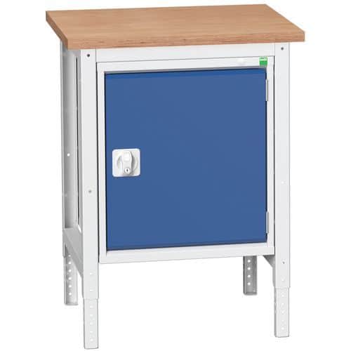 Dílenský stůl Bott Verso, 78-93 x 70 x 60 cm, 1 skříňka, multiplex, šedá-modrá