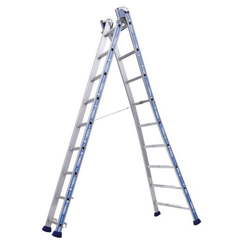 Hliníkový žebřík Platinum 300 Pro Tubesca-Comabi, 2 x 9 příček