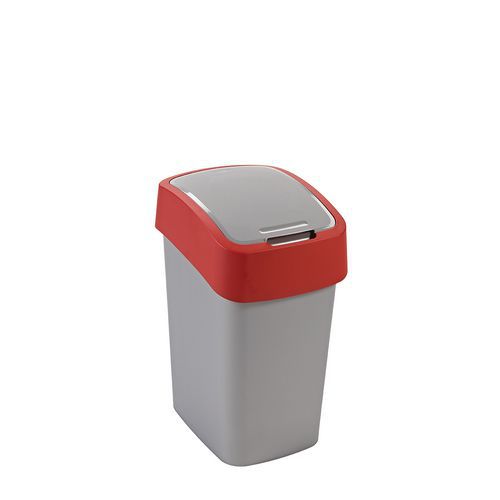 Plastový odpadkový koš Pacific, objem 25 l, šedý/červený