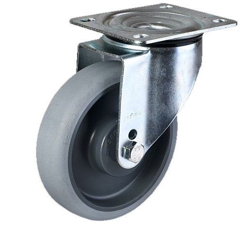 TPE transportní kolo s přírubou, průměr 160 mm, otočné, kuličková ložiska