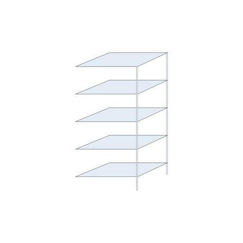 Kovový regál Perun, přístavbový 200 x 90 x 60 cm, 750 kg, 5 polic, pozink